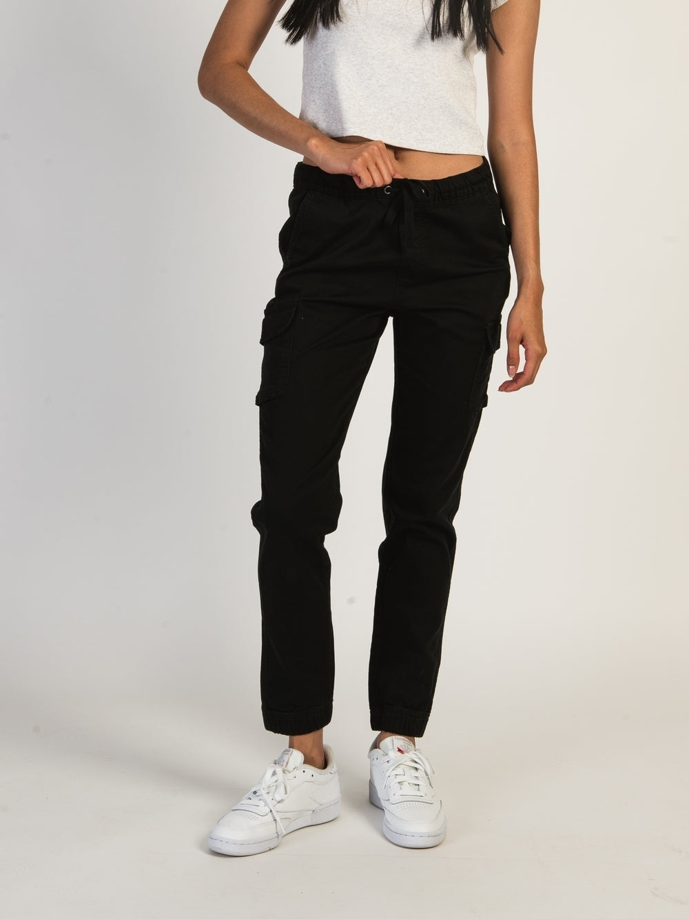 Harlow Black Cargo Jogger Track Pants